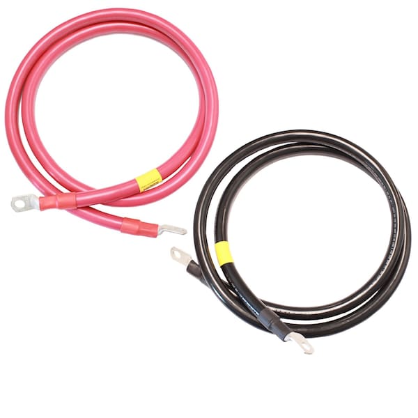 AWG No 2/0 Pair Battery Interconnect Cables 10 Ft 3/8 Lugs